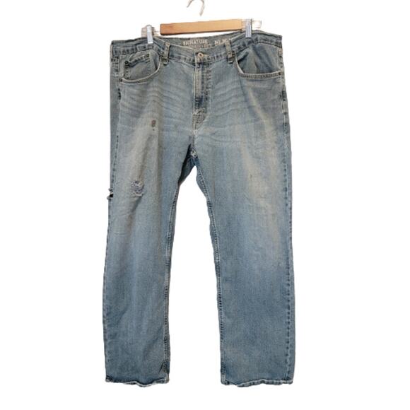 Levis Signature Destroyed Denim Jeans Authentic Wear 38X30 #126 - Picture 1 of 12